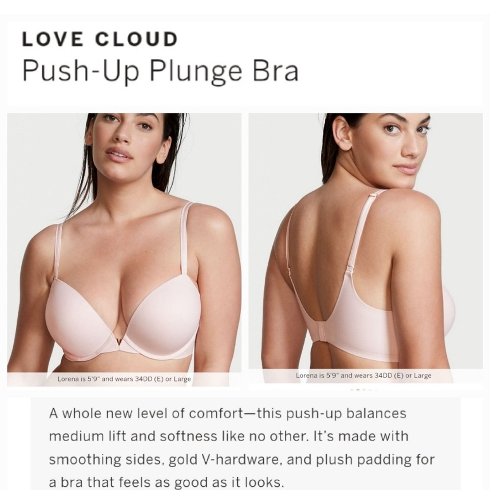 Victoria's secret love cloud push up plunge bra